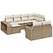 Set Divani Da Giardino 11 Pz Con Cuscini Beige In Polyrattan - Foto miniatura 2