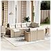 Set Divani Da Giardino 11 Pz Con Cuscini Beige In Polyrattan - Foto miniatura 1