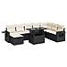 Set Divani Da Giardino 9 Pz Con Cuscini Nero In Polyrattan - Foto miniatura 1