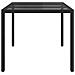 Tavolo da Pranzo da Giardino Nero 150x90x75 cm Polyrattan - Foto miniatura 4