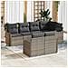 Set di Divani da Giardino 7 Pezzi con Cuscini Grigio Polyrattan, Divano da Giardino 2 Posti con Contenitore e Cuscini Grigio Polyrattan - Foto miniatura 2