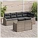 Set di Divani da Giardino 7 Pezzi con Cuscini Grigio Polyrattan, Divano da Giardino 2 Posti con Contenitore e Cuscini Grigio Polyrattan - Foto miniatura 3