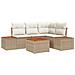 Set di Divani da Giardino da 5 Pezzi con Cuscini Beige Polirattan Acacia - Foto miniatura 1