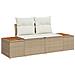 Set di Divani da Giardino da 5 Pezzi con Cuscini Beige Polirattan Acacia - Foto miniatura 3