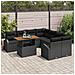 Set Divano da Giardino 9 Pezzi con Cuscini Polyrattan Nero, Divano da Giardino 2 Posti con Stoccaggio e Cuscini Polyrattan Nero - Foto miniatura 3