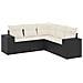 Set Divani da Giardino 5 pz con Cuscini in Polyrattan Nero - Foto miniatura 1