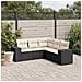 Set Divani da Giardino 5 pz con Cuscini in Polyrattan Nero - Foto miniatura 2