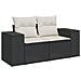 Set Divani da Giardino 5 pz con Cuscini in Polyrattan Nero - Foto miniatura 4