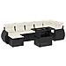 Set Divani da Giardino con Cuscini 8 pz Nero in Polyrattan - Foto miniatura 1