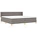Letto a Box Spring con Materasso Tortora 200x200 cm Tessuto - Foto miniatura 6