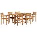 Set da Pranzo per Giardino 7 pcs Marrone Legno massello di teak - Foto miniatura 1