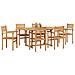 Set da Pranzo per Giardino 7 pcs Marrone Legno massello di teak - Foto miniatura 3