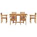 Set da Pranzo per Giardino 7 pcs Marrone Legno massello di teak - Foto miniatura 7