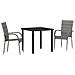 Set da Pranzo per Giardino 3 pcs Grigio Poly Rattan - Foto miniatura 1