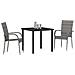 Set da Pranzo per Giardino 3 pcs Grigio Poly Rattan - Foto miniatura 3