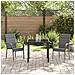 Set da Pranzo per Giardino 3 pcs Grigio Poly Rattan - Foto miniatura 4