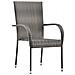 Set da Pranzo per Giardino 3 pcs Grigio Poly Rattan - Foto miniatura 6