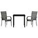 Set da Pranzo per Giardino 3 pcs Grigio Poly Rattan - Foto miniatura 7