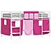Struttura del Letto Loft per Bambini con Tendine Bianco e Rosa - Foto miniatura 1
