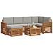 Set divani con cuscino 7 pcs Grigio Naturale e Chiaro - Foto miniatura 3
