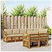 Set divani 8 pcs Naturale e Beige Legno di Acacia Massello - Foto miniatura 2
