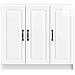 Credenza Bianco Lucido 89 x 34,5 x 77 cm Legno ingegnerizzato - Foto miniatura 4