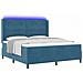 Letto a molle con materasso con led Blu 180 x 200 cm Velluto - Foto miniatura 1