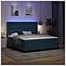Letto a molle con materasso con led Blu 180 x 200 cm Velluto - Foto miniatura 5