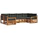 Set di divani da esterno con cuscino 6 pcs Naturale e Antracite - Foto miniatura 1