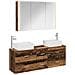 Set di mobili per il bagno 4 pcs Legno antico - Foto miniatura 1