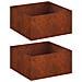 Vaso da giardino 2 pz Ruggine 60 x 60 x 40 cm Acciaio Corten - Foto miniatura 1