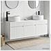 Set di Armadi da Bagno 3 pz Bianco Lucido 49 x 44,5 x 66 cm - Foto miniatura 7