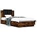 Struttura letto con testata Rovere Fumo 80 x 200 cm - Foto miniatura 1