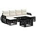 Set Divano da Giardino 7 pz Nero e Bianco Crema polyrattan - Foto miniatura 1