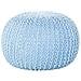 Pouf Poggiapiedi In Tessuto Azzurro 40 X 25 Cm Conrad - Foto miniatura 1