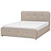 Letto Matrimoniale In Tessuto Beige Con Contenitore 140 X 200 Cm Rennes - Foto miniatura 15