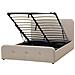 Letto Matrimoniale In Tessuto Beige Con Contenitore 140 X 200 Cm Rennes - Foto miniatura 14