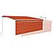 Tenda Sole Retrattile Manuale con LED 4,5x3m Arancione Marrone - Foto miniatura 3