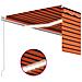 Tenda Sole Retrattile Manuale con LED 4,5x3m Arancione Marrone - Foto miniatura 6