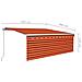 Tenda Sole Retrattile Manuale con LED 4,5x3m Arancione Marrone - Foto miniatura 7