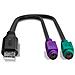 42651 adattatore per inversione del genere dei cavi USB A 1.1 2 x Mini-DIN 6 Pin Nero - Foto miniatura 4