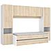Letto A Scomparsa Con Ponte 90 X 190 Cm Rovere E Bianco - Selena - Foto miniatura 5