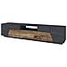 Mobile Porta Tv Jacopo, Credenza Bassa Da Soggiorno, Base Porta Tv, 100% Made In Italy, Cm 220x43h46, Ardesia E Acero - Foto miniatura 2