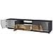 Mobile Porta Tv Jacopo, Credenza Bassa Da Soggiorno, Base Porta Tv, 100% Made In Italy, Cm 220x43h46, Ardesia E Acero - Foto miniatura 4