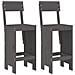 Sgabelli Da Bar 2pz Grigi 40x48,5x115,5 Cm Legno Massello Pino - Foto miniatura 2