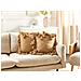 Set Di 2 Cuscini Olearia Cotone 45 X 45 Cm Beige Sabbia Tinta Unita - Foto miniatura 1