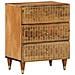 Comodino 50x33x62 Cm In Legno Massello Di Mango - Foto miniatura 1
