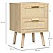 Comodino Per Camera Da Letto Con 2 Cassetti In Stile Boho, 40x40x56cm, Colore Legno Naturale - Foto miniatura 3