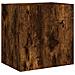 Mobile Tv A Parete Rovere Fumo 40,5x30x40 Cm Legno Multistrato - Foto miniatura 2