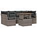 Set di Divani da Giardino 7 Pezzi con Cuscini Grigio Rattan Poliacacia,  Divano da Giardino 2 Posti con Cuscini Grigio Rattan Poliacacia - Foto miniatura 1